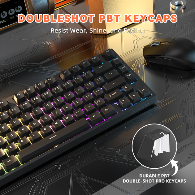 Игровая проводная магнитная клавиатура Attack Shark R82 / Проводное подключение / Magnetic Switch / Black - Фото 3 Игровая проводная магнитная клавиатура Attack Shark R82 / Проводное подключение / Magnetic Switch / Black - изображение 3