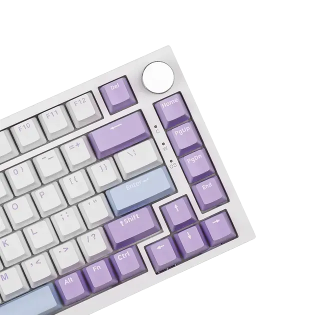 Ігрова механічна клавіатура Ajazz Ak820 / Дротове підключення / Sea Salt Switch / White Purple - зображення 4