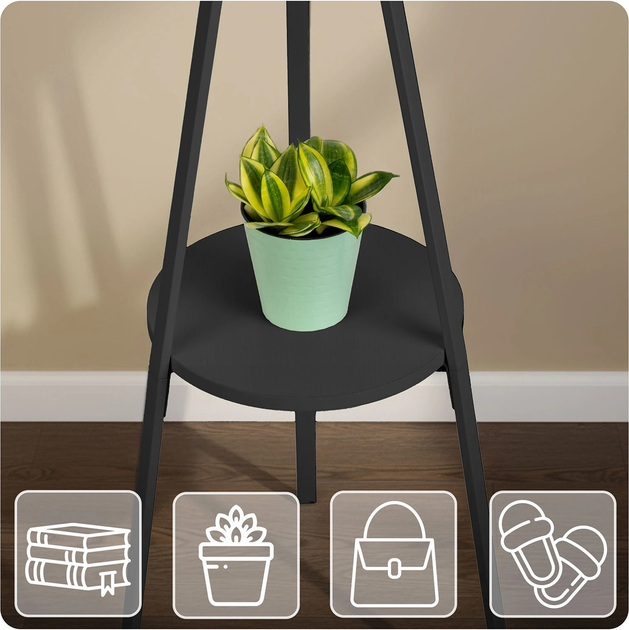 Wieszak na ubrania stojący Massido MS-869 metalowy z półką (5903890631376) - obraz 7