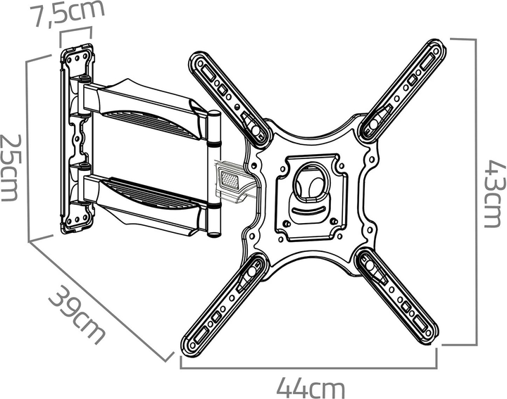 Кріплення для телевізора Humberg HM-884 Tilt 17-56 дюймів 35 кг (5903890626853) - зображення 14