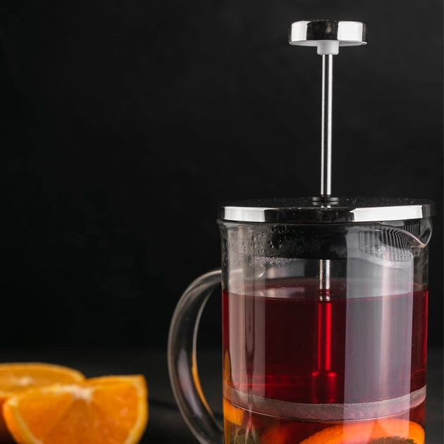 Чайник для заварювання кави і чаю Orion скляний Срібний 800 мл (8592381113933) - зображення 6