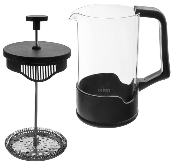 Чайник для заварювання кави і чаю Orion скляний Чорний 900 мл (8592381204310) - зображення 3