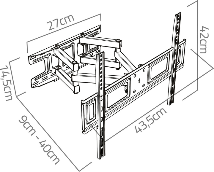 Кріплення для телевізора Humberg HM-883 Tilt 23-60 дюймів 45 кг (5903890626846) - зображення 14