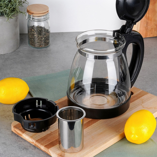 Чайник для заварювання Vilde скляний з заварником Прозорий 2 л (5904316479374) - зображення 4
