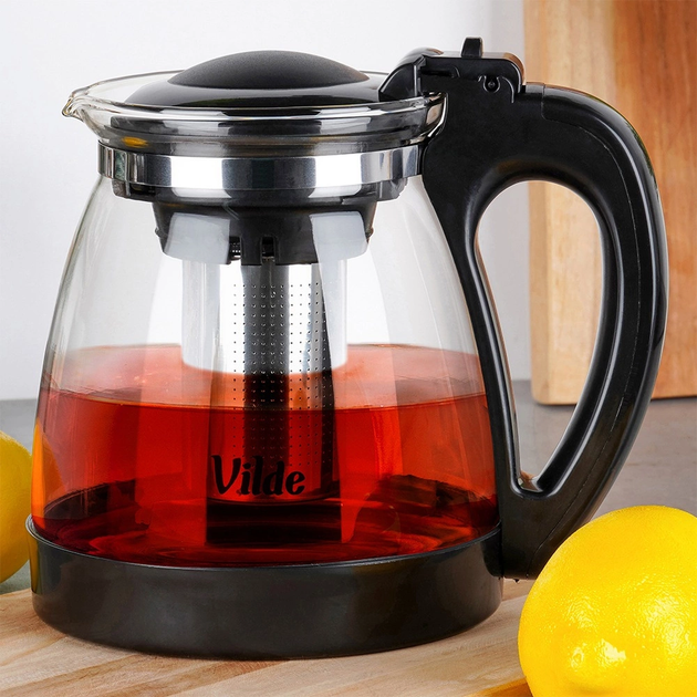 Чайник для заварювання Vilde скляний з заварником Прозорий 2 л (5904316479374) - зображення 5