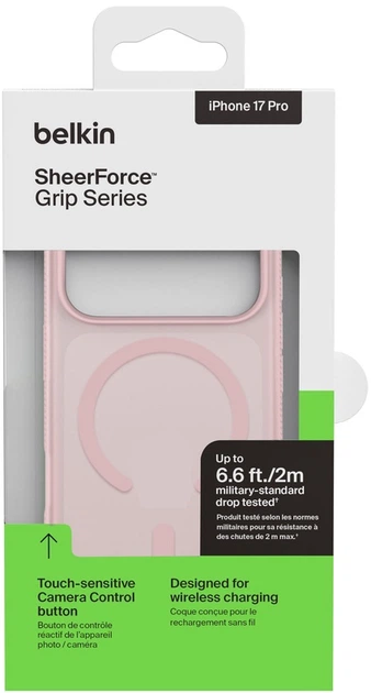 Панель Belkin Magnetic Protective Grip для Apple iPhone 17 Pro Pink (MSA035HQPK) - зображення 10