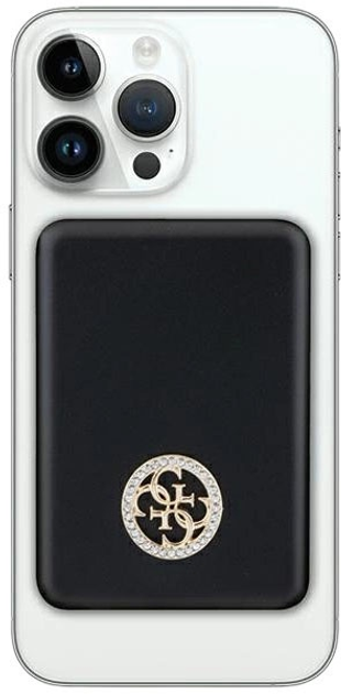 Powerbank Guess MagSafe 4G Strassed Metal Logo 3000mAh 5W USB-C Black (3666339170141) - obraz 3