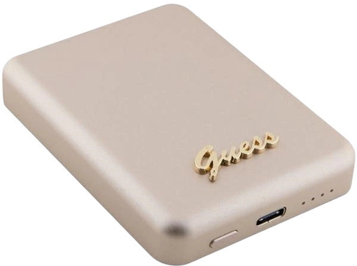 Powerbank Guess MagSafe 4G Metal Script Logo 5000mAh 15W USB-C Gold (3666339172145) - obraz 1