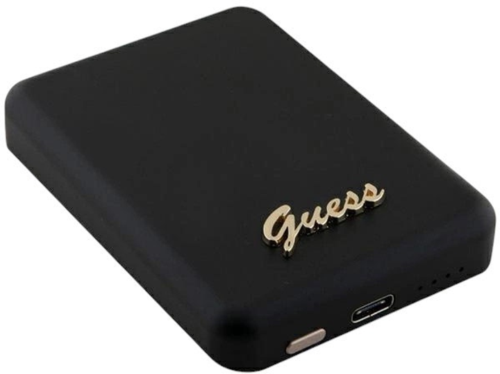 Powerbank Guess MagSafe 4G Metal Script Logo 5000mAh 15W USB-C Black (3666339172138) - obraz 1