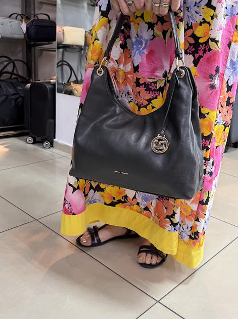 Сумка женская David Jones хобо черная из экокожи CM7546-1 Black - изображение 5