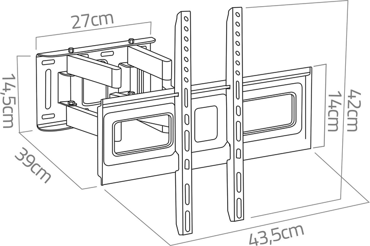 Кріплення для телевізора Humberg HM-881 Tilt 32-80 дюймів 70 кг (5903890626822) - зображення 14