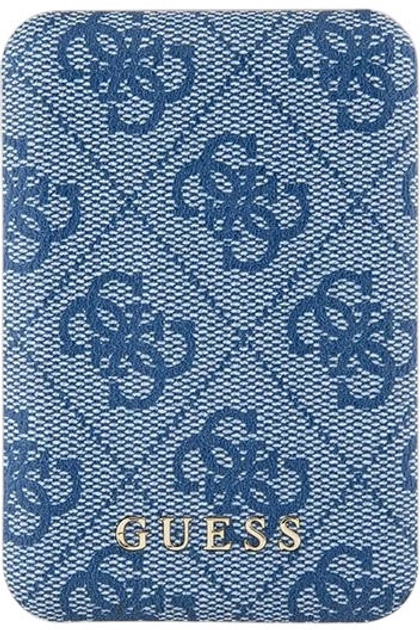 Powerbank Guess 4G Leather Metal Logo MagSafe 5000mAh 15W USB-C Blue (3666339210601) - obraz 1