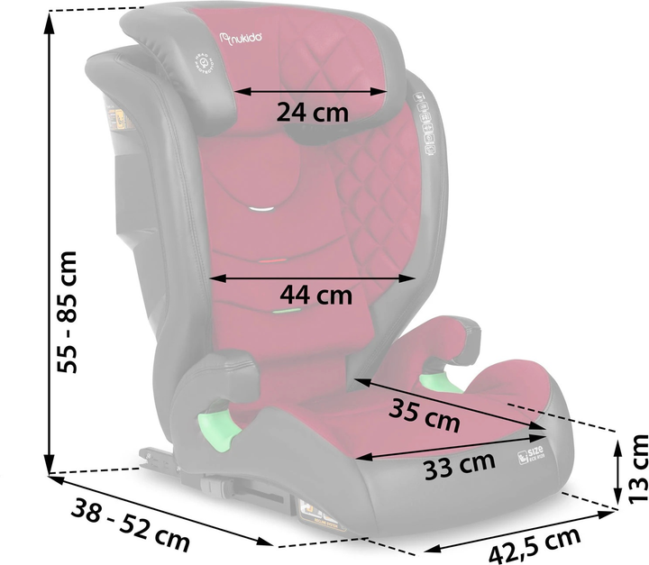 Автокрісло Nukido Louis ISOFIX 15-36 кг Чорно-червоне (5903890619138) - зображення 13