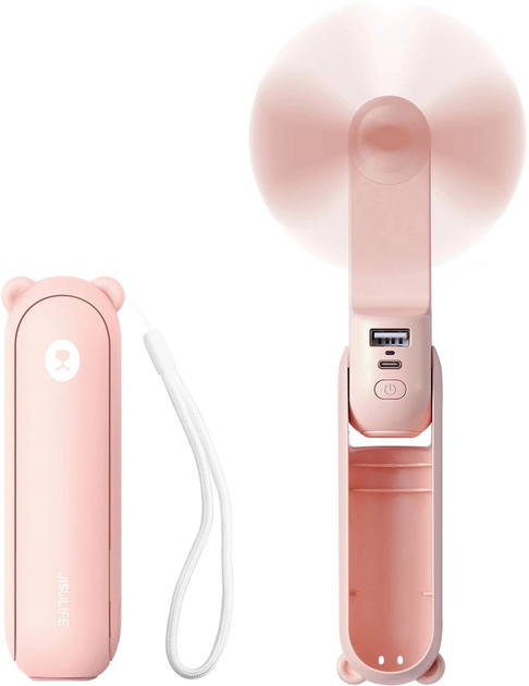 Вентилятор ручний (портативний) Jisulife Handheld Fan Life8 Plus Pink (Life8_plus_pink) - зображення 2