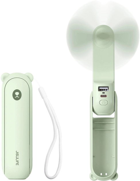 Вентилятор ручний (портативний) Jisulife Handheld Fan Life8 Plus Mint Green (Life8_plus_mint_green) - зображення 2