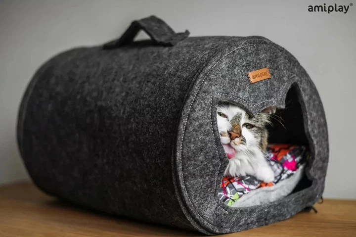 Tunel dla kota Amiplay Quick Press 2w1 Hygge Szary (5907563259805) - obraz 9