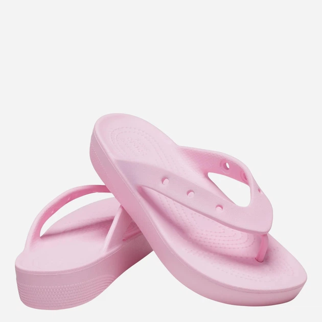 Klapki japonki damskie na platformie Crocs Classic Platform 207714-FLGO 42-43 (M9/W11) 27 cm Różowe - obraz 3
