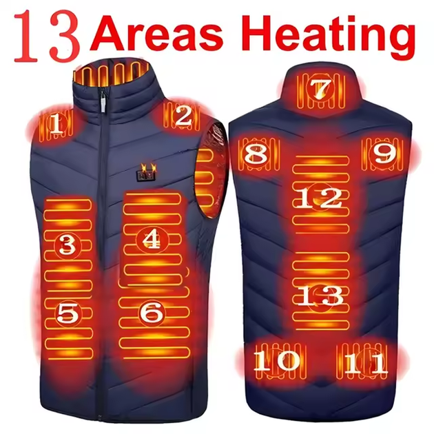 Мужской жилет с подогревом HeatFashion Electric Heating Vest 13 зон Черный M (AI1699) - изображение 4