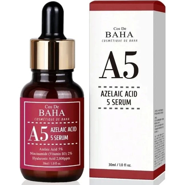 Сыворотка для ухода за кожей с розацеа и акне Cos De Baha Azelaic Acid 5% Serum А5 30 ml - Фото 1 Сыворотка для ухода за кожей с розацеа и акне Cos De Baha Azelaic Acid 5% Serum А5 30 ml - изображение 1