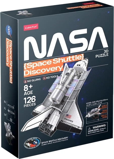 3D пазл объемный Cubic Fun NASA Космический шатл Дискавери 126 элементов DS1057h - изображение 2