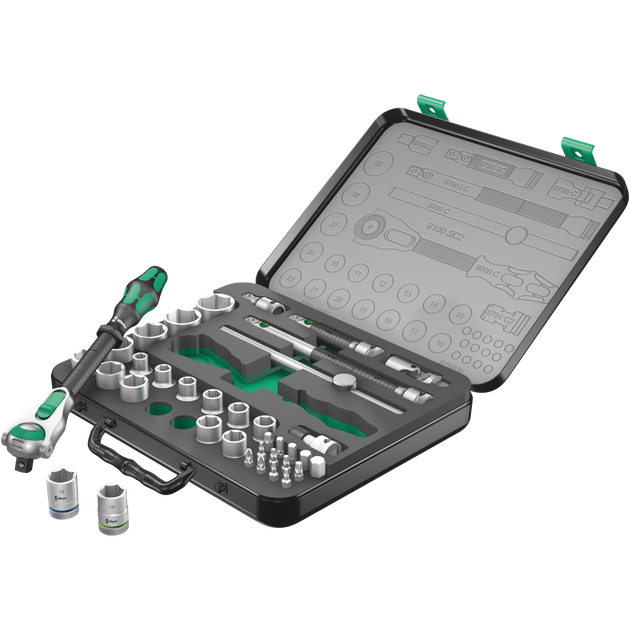 Набор инструментов Wera 8100 SC 2 Zyklop Speed 1/2" 37 предметов (05003645001) - изображение 2