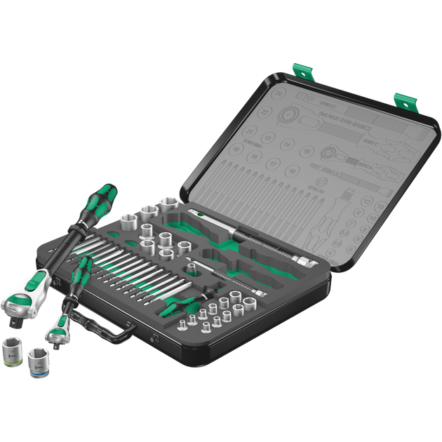 Набор инструментов Wera Zyklop Speed 8100 SA/SC 1/4", 1/2" 43 предмета (05160785001) - Фото 3 Набор инструментов Wera Zyklop Speed 8100 SA/SC 1/4", 1/2" 43 предмета (05160785001) - изображение 3