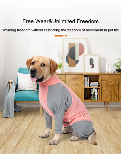 Пижама/попона для собак MOFESIPI Recovery Suit Pink&Grey S - изображение 2