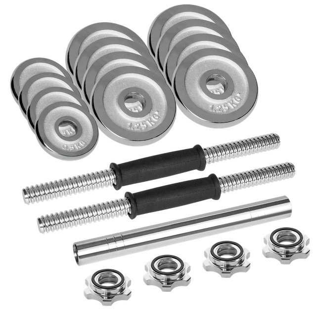 Hantle żeliwne chromowane Rebel Active RBA-2326-15 regulowane w walizce z gryfem 15 kg (5901890122115) - obraz 5