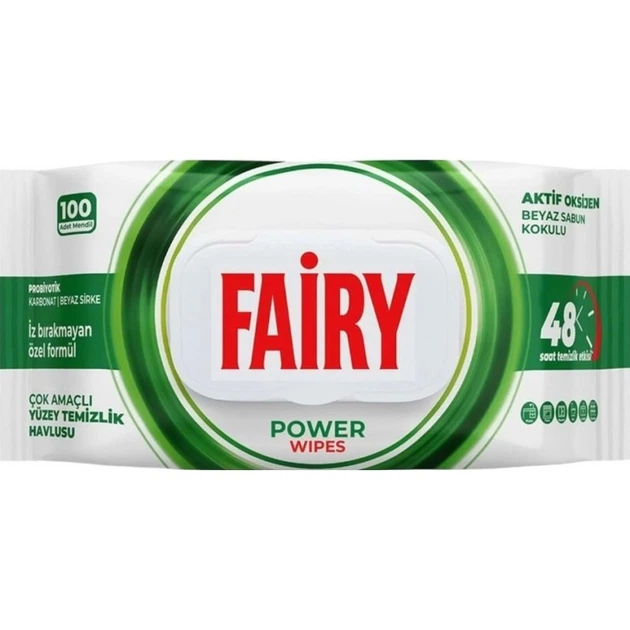 Вологі серветки для прибирання Fairy Power Wipes, 100 шт