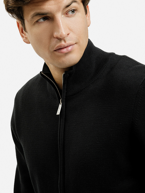 Sweter męski rozpinany na suwak Cross Jeans 34267-020 M Czarny (8697319808155) - obraz 4