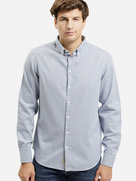 Сорочка бавовняна чоловіча Cross Jeans 35612-005 XL Синя (8697319808995) - зображення 1