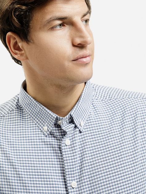 Сорочка бавовняна чоловіча Cross Jeans 35612-005 2XL Синя (8697319809008) - зображення 4