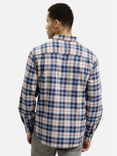 Сорочка бавовняна чоловіча Cross Jeans 35615-014 L Синя (8697319809466) - зображення 2