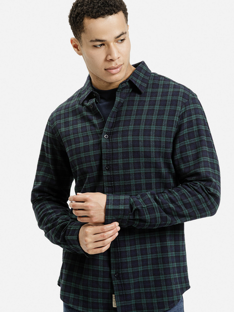 Сорочка бавовняна чоловіча Cross Jeans 35617-001 XL Темно-синя (8697319809572) - зображення 1