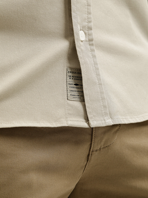 Koszula męska bawełniana Cross Jeans 35620-017 3XL Beżowa (8697319810103) - obraz 4