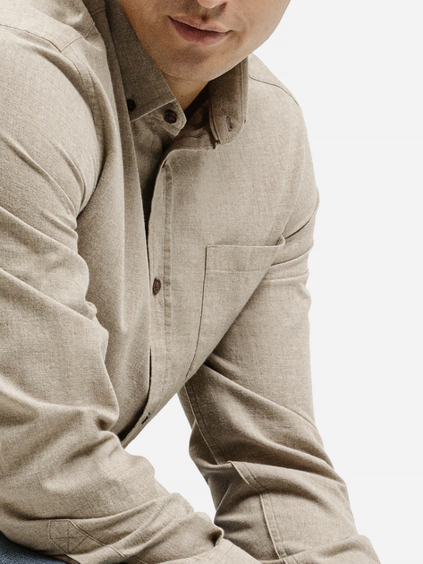 Сорочка бавовняна чоловіча Cross Jeans 35621-053 3XL Бежева (8697319810158) - зображення 4