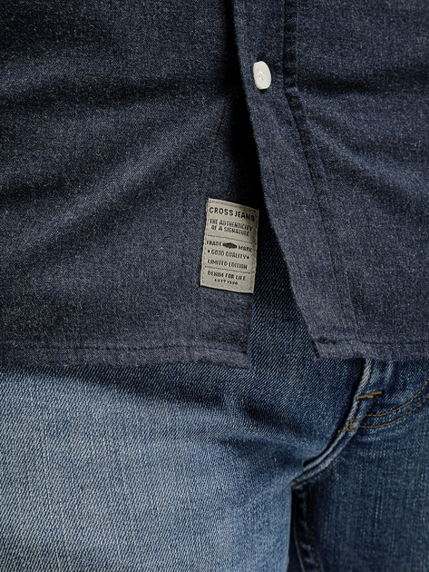 Koszula męska bawełniana Cross Jeans 35622-200 3XL Granatowa (8697319810202) - obraz 4