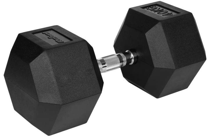 Гантеля чавунна з гумовим покриттям Rebel Active HEX RBA-2325-40 40 кг (5901890112000) - зображення 2