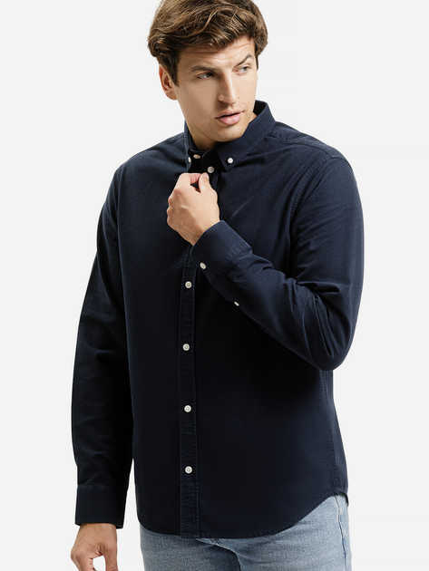 Koszula męska bawełniana Cross Jeans 35623-001 M Granatowa (8697319810301) - obraz 1