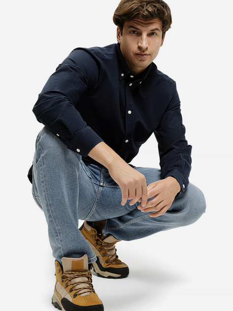 Сорочка бавовняна чоловіча Cross Jeans 35623-001 3XL Темно-синя (8697319810295) - зображення 3