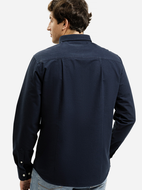 Сорочка бавовняна чоловіча Cross Jeans 35623-001 2XL Темно-синя (8697319810332) - зображення 2