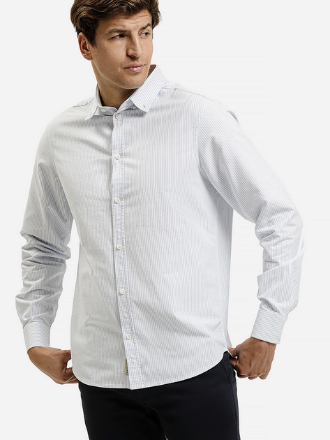 Сорочка бавовняна чоловіча Cross Jeans 35625-071 L Блакитна (8697319810417) - зображення 1