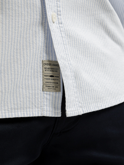 Koszula męska bawełniana Cross Jeans 35625-071 3XL Błękitna (8697319810394) - obraz 5