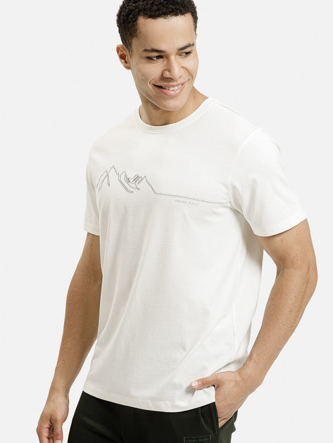 Футболка бавовняна довга чоловіча Cross Jeans 16127-252 2XL Біла (8697319806342) - зображення 1