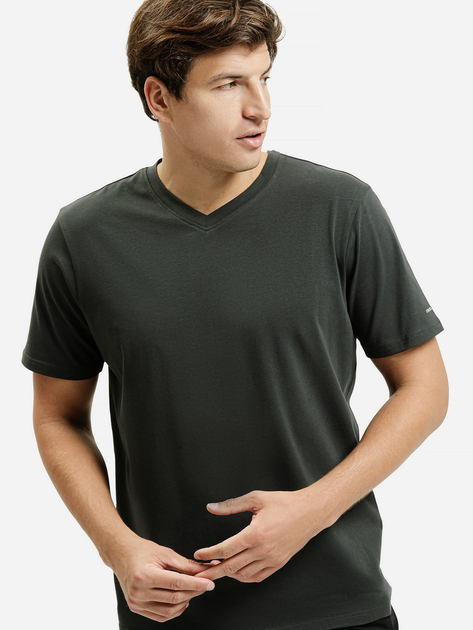 Футболка бавовняна довга чоловіча Cross Jeans 16128-387 L Темно-зелена (8697319806434) - зображення 1