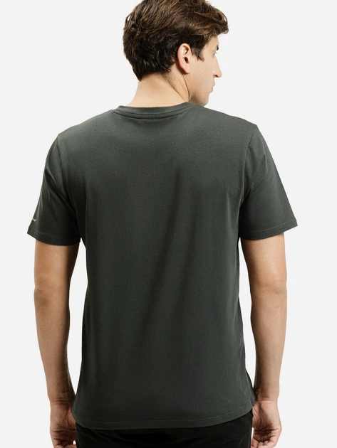 T-shirt męski w serek bawełniany Cross Jeans 16128-387 S Ciemnozielony (8697319806465) - obraz 2