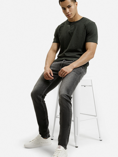 Футболка бавовняна довга чоловіча Cross Jeans 16129-387 3XL Темно-зелена (8697319806526) - зображення 3
