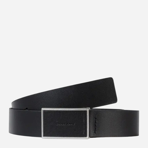 Ремінь чоловічий з натруальної шкіри Cross Jeans 0566K-020 90 см Чорний (8697319769265) - зображення 1