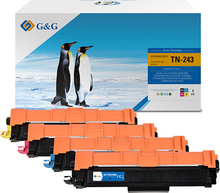 Toner G&G do Brother TN243CMYK CMYK 4 szt. (NT-PB243BK/C/M/Y-4) - obraz 1