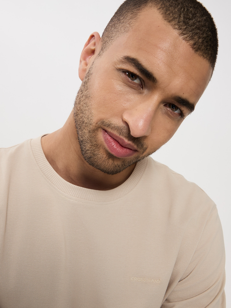 T-shirt męski bawełniany Cross Jeans 16122-053 M Beżowy (8697319806250) - obraz 5